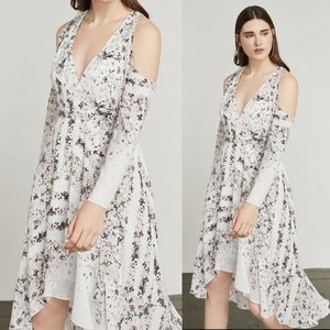 BCBGMaxAzria cold shoulder wrap dress